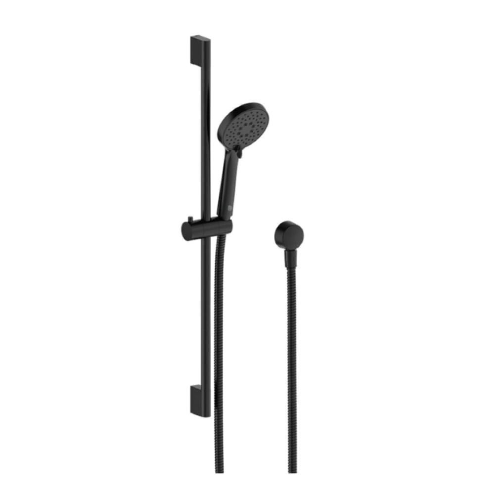 Cut out image of the Britton Hoxton 2.0 Matt Black Slide Rail Shower Kit